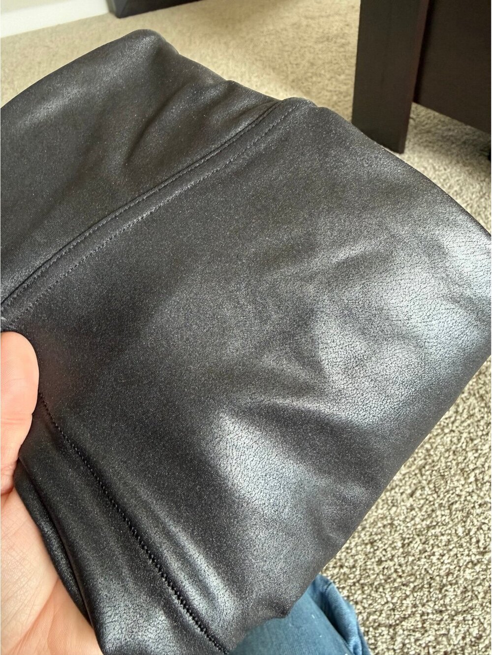 Spanx crackled leather leggings